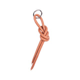 Keyring Knot Large in Brick by LABEL17, made of supple  lamb-nappa leather for car keys or decoration piece to the hand-braided shoulder bag