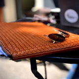 Style and Security, woven into one. The Braided Laptop Case 14 by LABEL17, combines hand-braided lamb nappa leather on the front with smooth leather on the back. Lightly padded, it holds laptops from 13” to 14” securely – with room for documents.
Also available for 15” and 16” devices.
Handmade in Morocco.