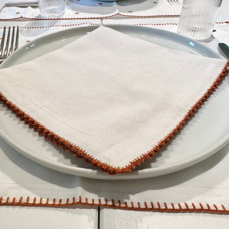 Table Sets Star, 100% Linen (set of 6) | Terracotta