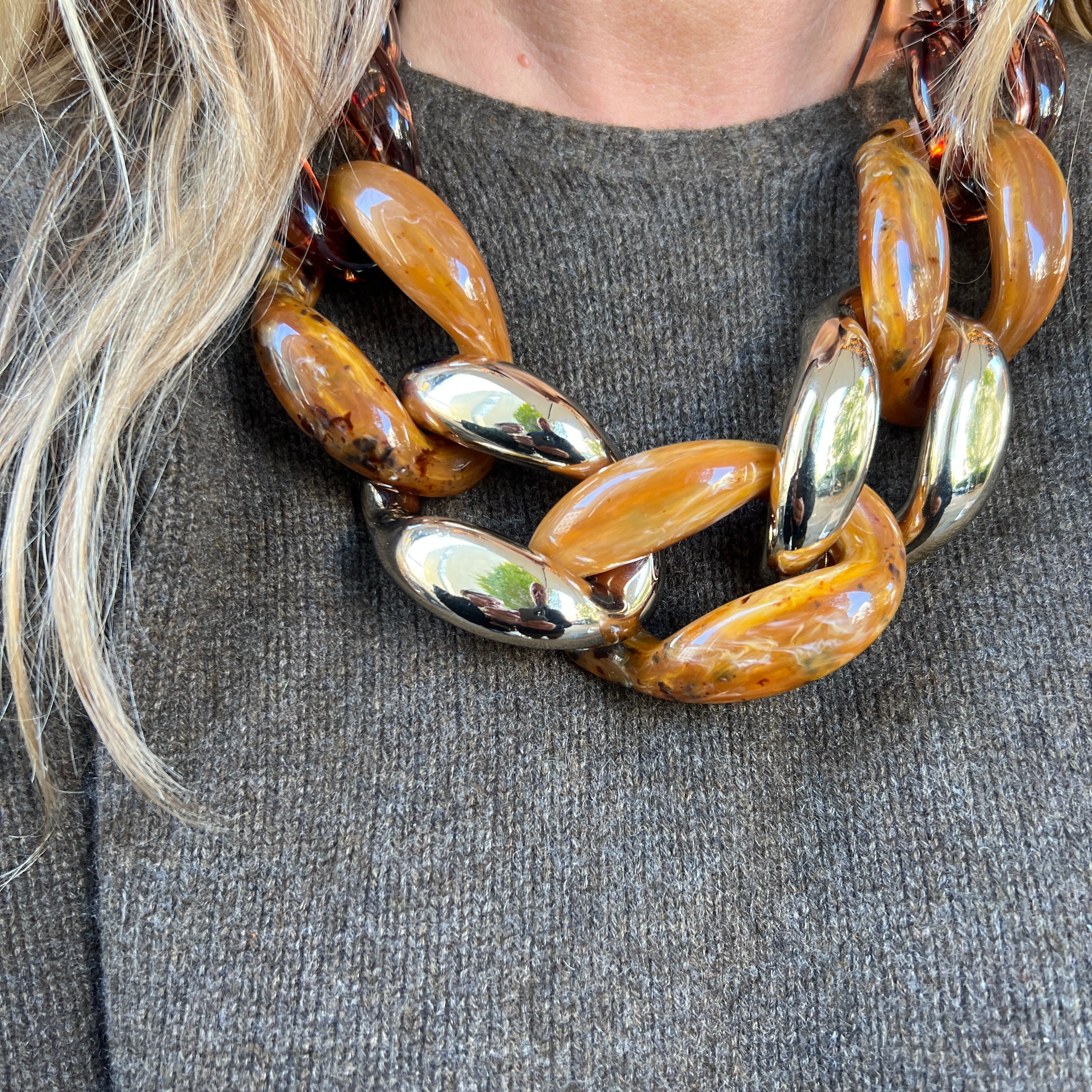 LABEL17 Chain Necklace Aurora, pure Resin, Made in Italy