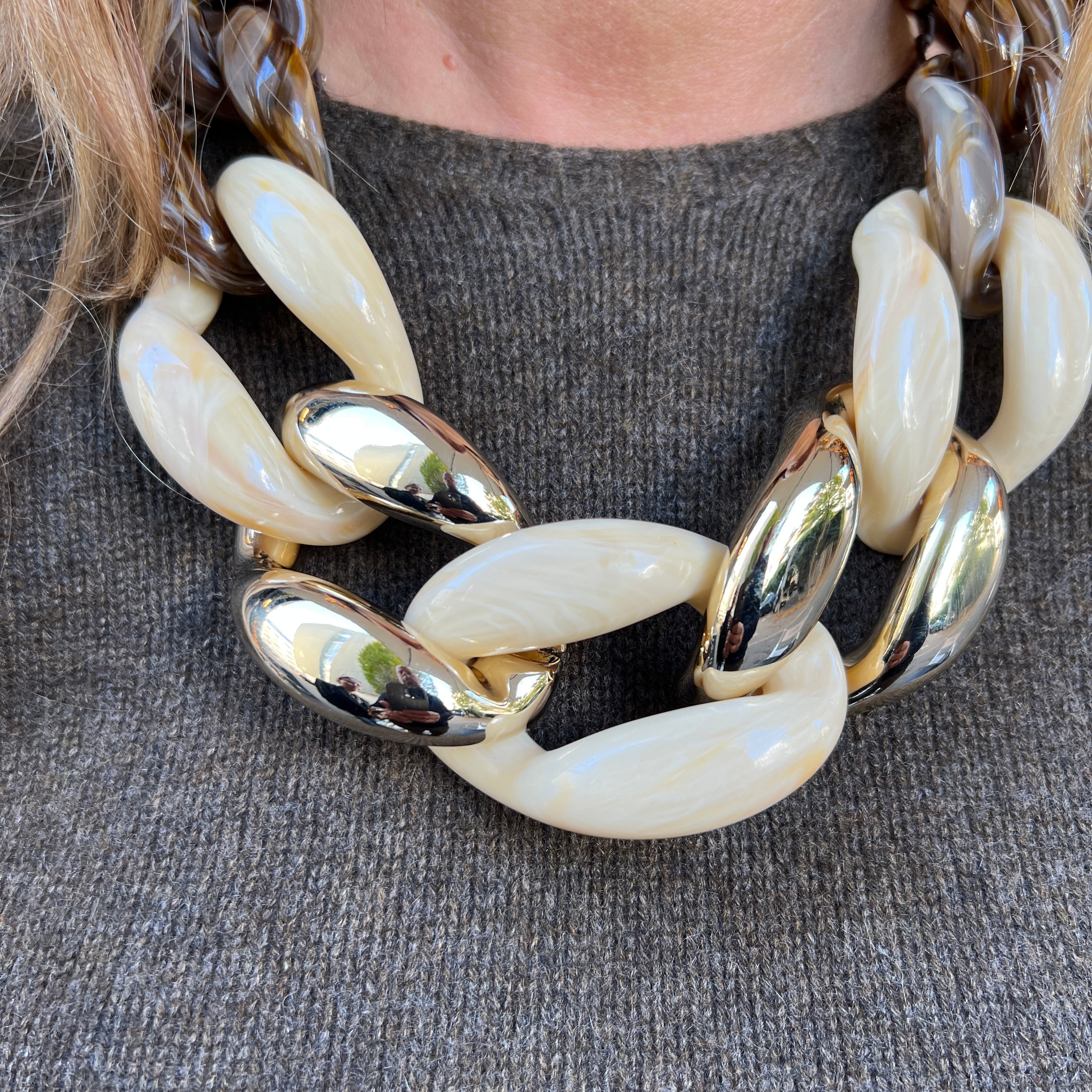 LABEL17 Chain Necklace Laura, pure Resin, Made in Italy