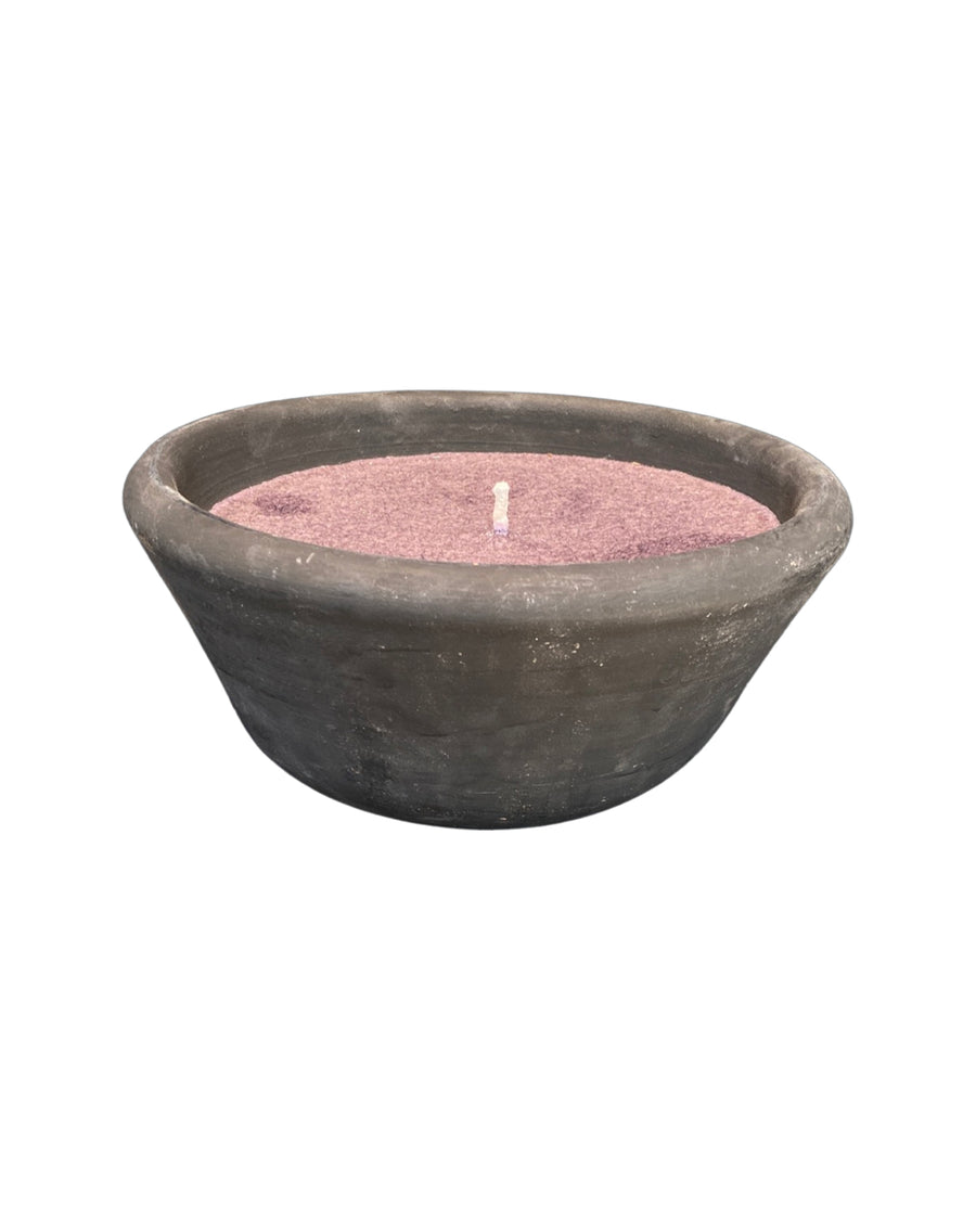 Outdoor Candle Pot with dark Olive Wax