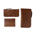 LABEL17 Portemonnaie Tresse Three Piece Set, Cognac