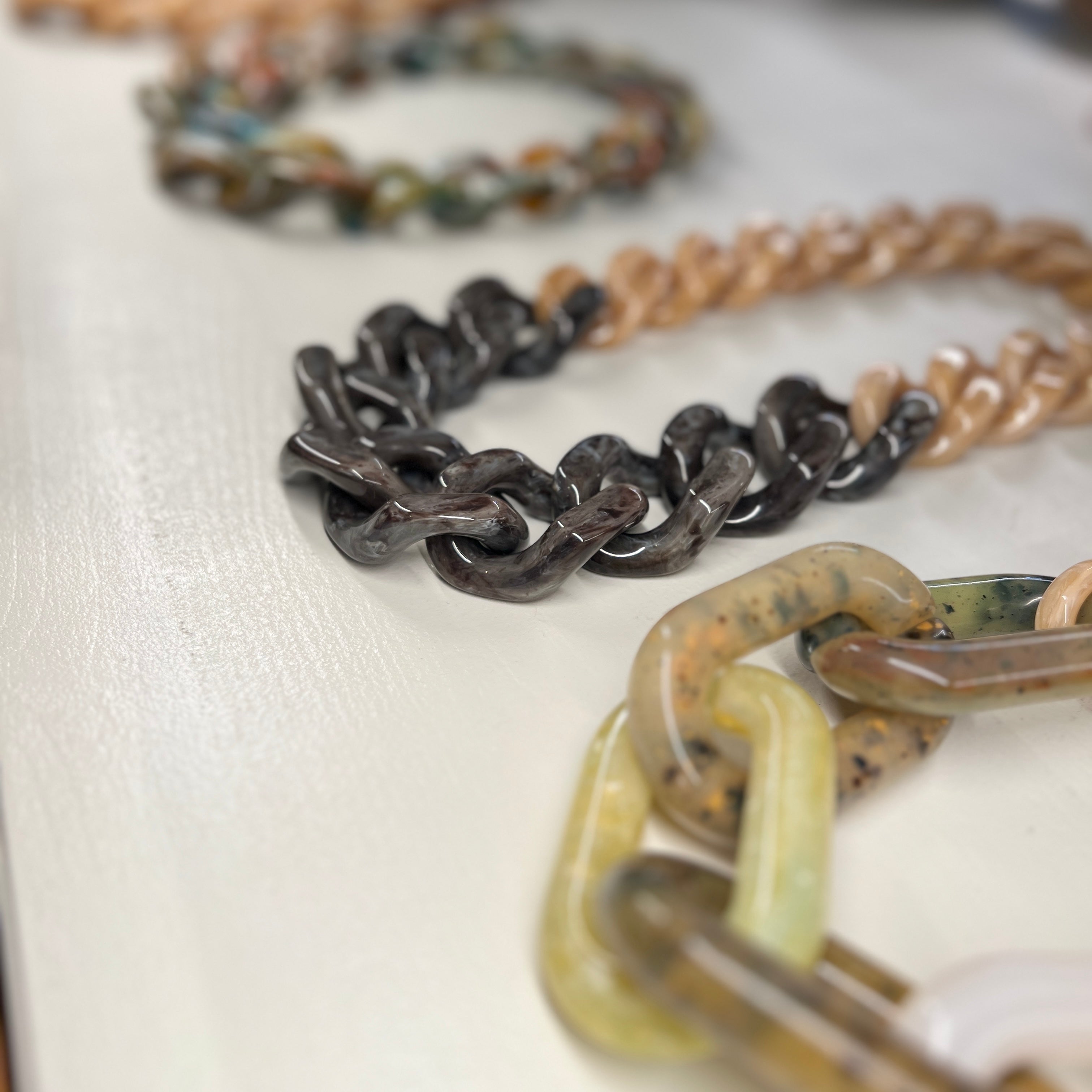 LABEL17 Chain Necklaces, pure Resin, Made in Italy