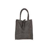 Shoulder Bag Ivy Tote Winter Moss Suede by LABEL17: Schultertasche aus geschmeidigem, pflanzlich gegerbtem Lammleder in Suede-Qualität, handgefertigt in Marokko