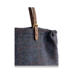 LABEL17 presents the Shoulder Bag Large in Harris Tweed, Blue, stitched with AMORE