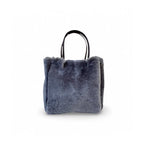 LABEL17 presents the reversible Shearling Bag called Shoulder Bag Shearling Reversible Snow in Anthracite, Made in Switzerland