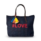 The LABEL17 Shoulder Bag Large is made of Original Harris Tweed and embroidered with the word #LOVE