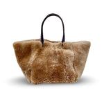 LABEL17 presents The Shoulder Bag Shearling Reversible Caramel, Handmade in Switzerland
