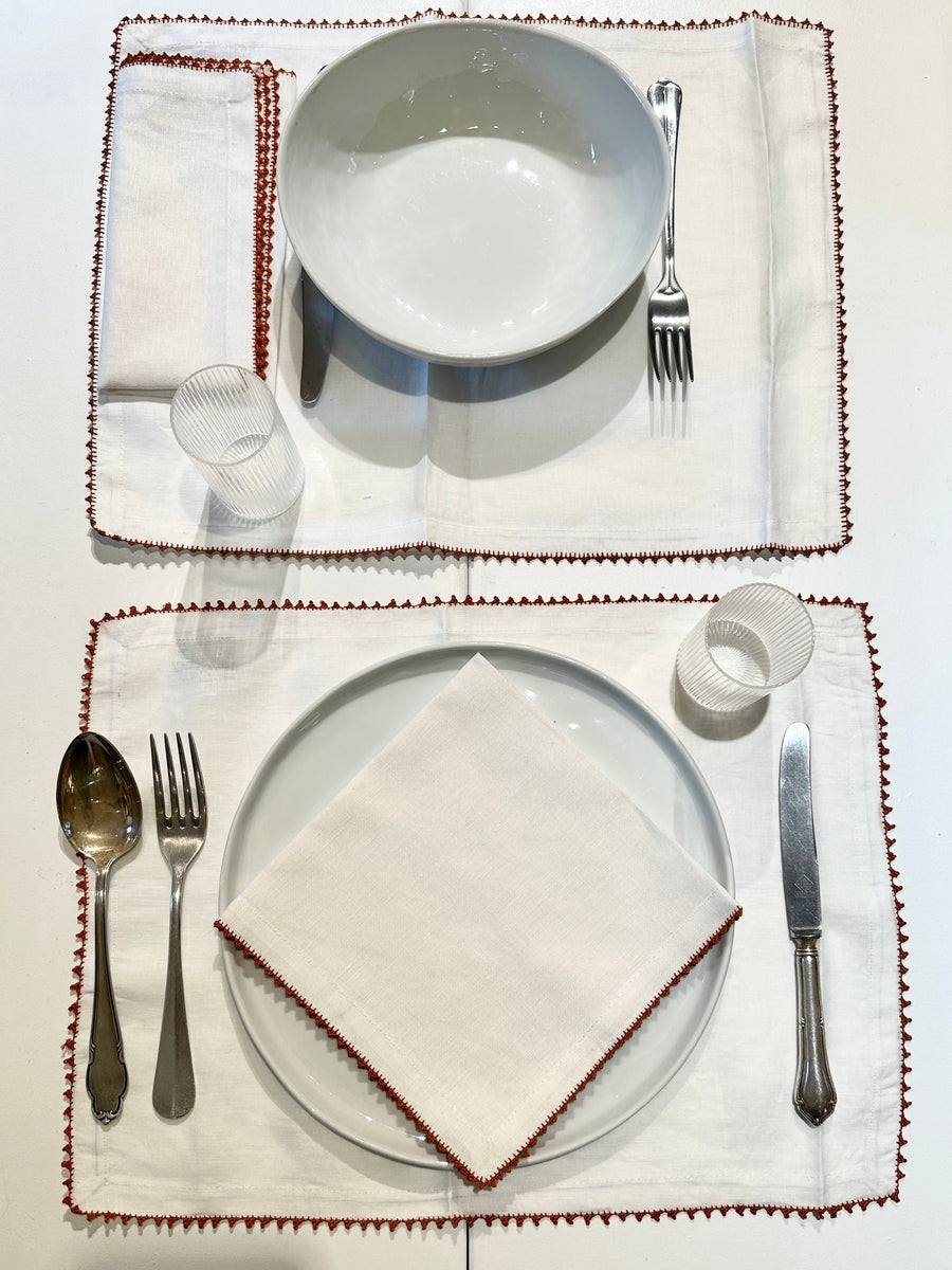 Table Sets Star, 100% Linen (set of 6) | Terracotta