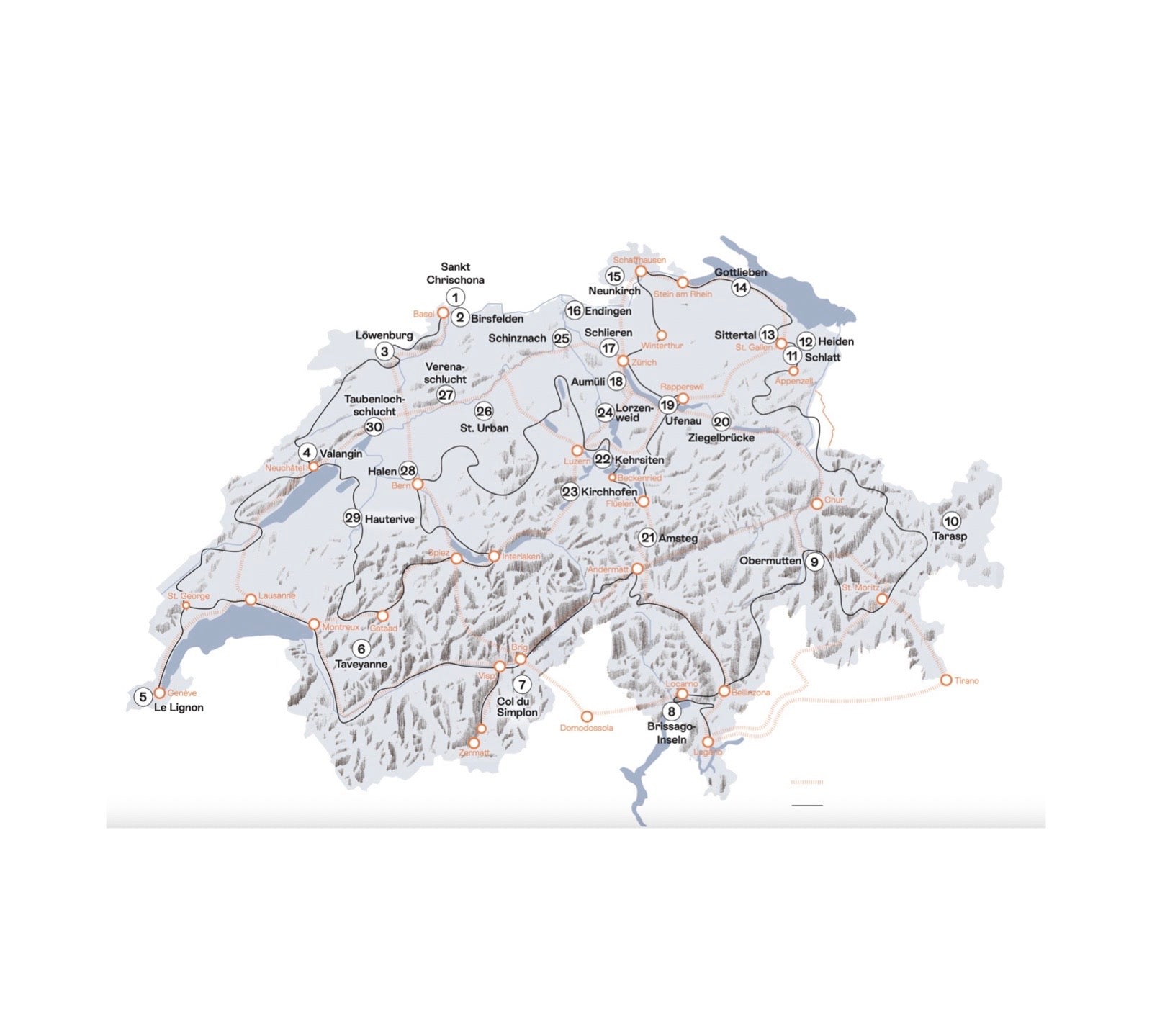 LABEL17 präsentiert die von Transhelvetica erstellte Sammlung von 'Dreissig wundersame Orte in der Schweiz'.