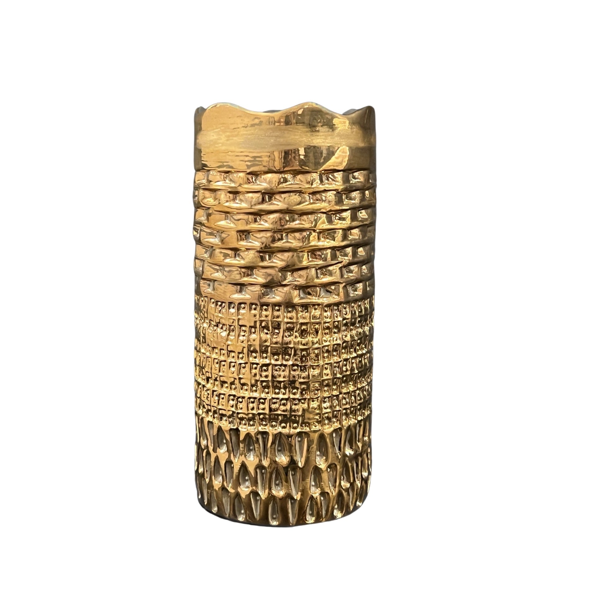 Die Vase Chacha short von LABEL17 ist aus Keramik und vergoldet