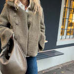 LABEL17 Reversible Shearling Jacket DIDI in Winter Moss, designed and made in Switzerland