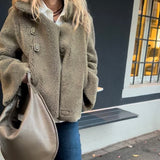 LABEL17 Reversible Shearling Jacket DIDI in Winter Moss, designed and made in Switzerland