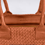 Shoulder Bag ORIGINAL in Cognac from LABEL17: the standard for lightweight bags made from supple hand-woven leather. Handmade in Morocco.