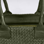 Shoulder Bag ORIGINAL in Hunter Green from LABEL17: the standard for lightweight bags made from supple hand-woven leather. Handmade in Morocco.
