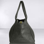 Shoulder Bag ORIGINAL in Charcoal Grey from LABEL17: the standard for lightweight bags made from supple hand-woven leather. Handmade in Morocco.