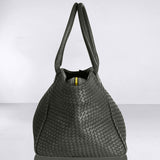 Shoulder Bag ORIGINAL in Charcoal Grey from LABEL17: the standard for lightweight bags made from supple hand-woven leather. Handmade in Morocco.