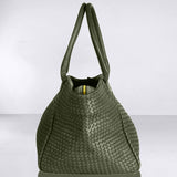 Shoulder Bag ORIGINAL in Hunter Green from LABEL17: the standard for lightweight bags made from supple hand-woven leather. Handmade in Morocco.