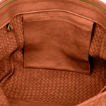 Shoulder Bag ORIGINAL in Cognac from LABEL17: the standard for lightweight bags made from supple hand-woven leather. Handmade in Morocco.