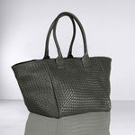 Shoulder Bag ORIGINAL in Charcoal Grey from LABEL17: the standard for lightweight bags made from supple hand-woven leather. Handmade in Morocco.