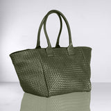 Shoulder Bag ORIGINAL in Hunter Green from LABEL17: the standard for lightweight bags made from supple hand-woven leather. Handmade in Morocco.