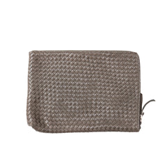 LABEL17 Laptop Case 13" - 14", von Hand geflochten, geschmeidiges, pflanzlich gegerbtes Lamm-Nappaleder, olive