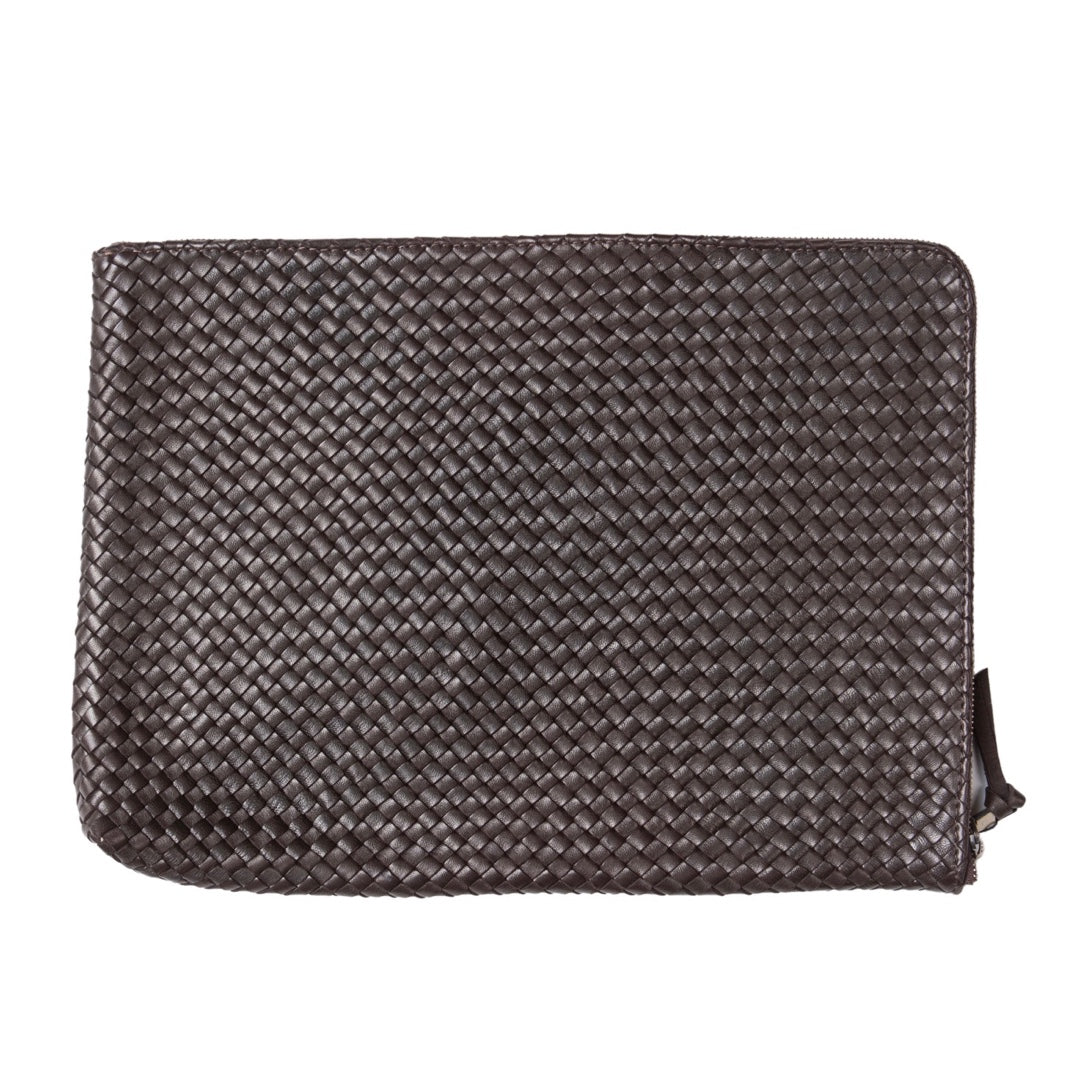 LABEL17 presents Laptop Case 15" - 16", Darkbrown, made of hand-braided Lamb-Nappaleather, made in Morocco