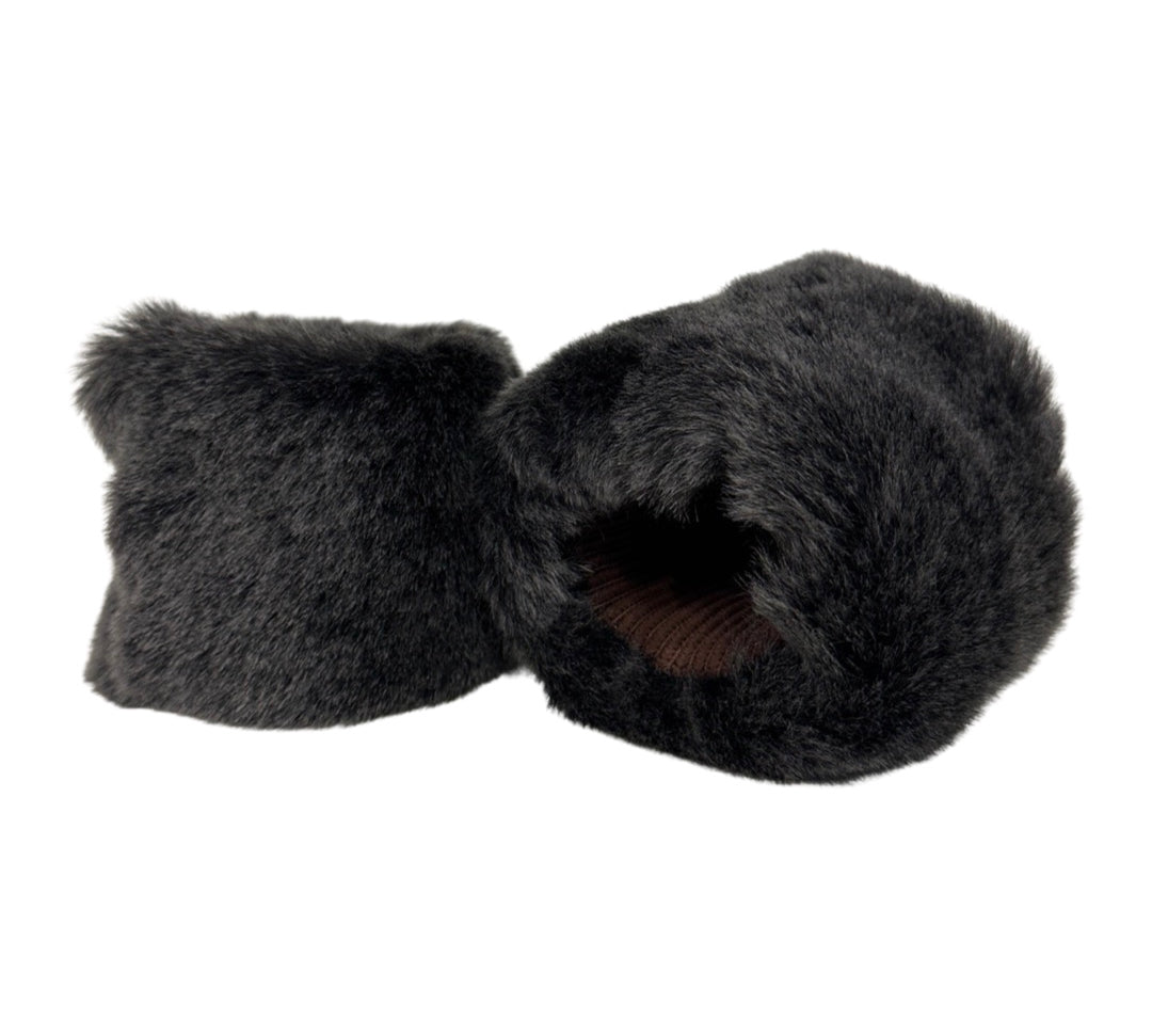 Wrist Warmer Shearling in Anthracite by LABEL17, Made in Switzerland 