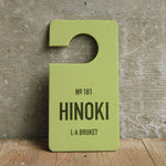 LA BRUKET's 181 Hinoki fragrance tag for the use in your wardrobe, car or any place. Produced in Sweden, available and in use at LABEL17 in Zurich Switzerland