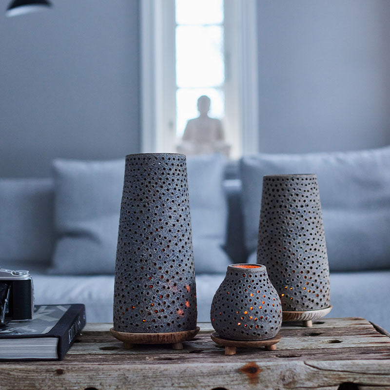 Lantern Tea Light Oria, Grey, Muubs, LABEL17