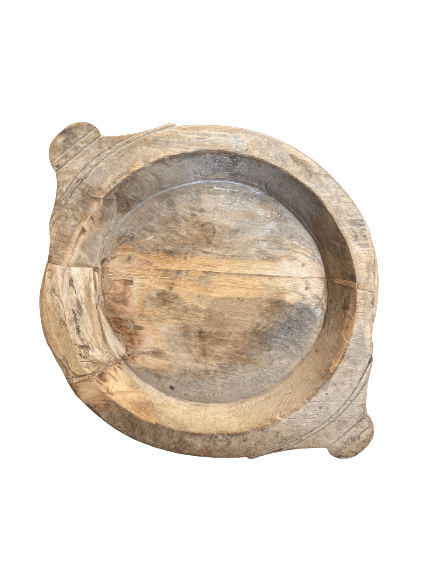 Holzplatte, rund, antik von LABEL17