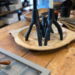 Holzplatte, rund, antik, LABEL17