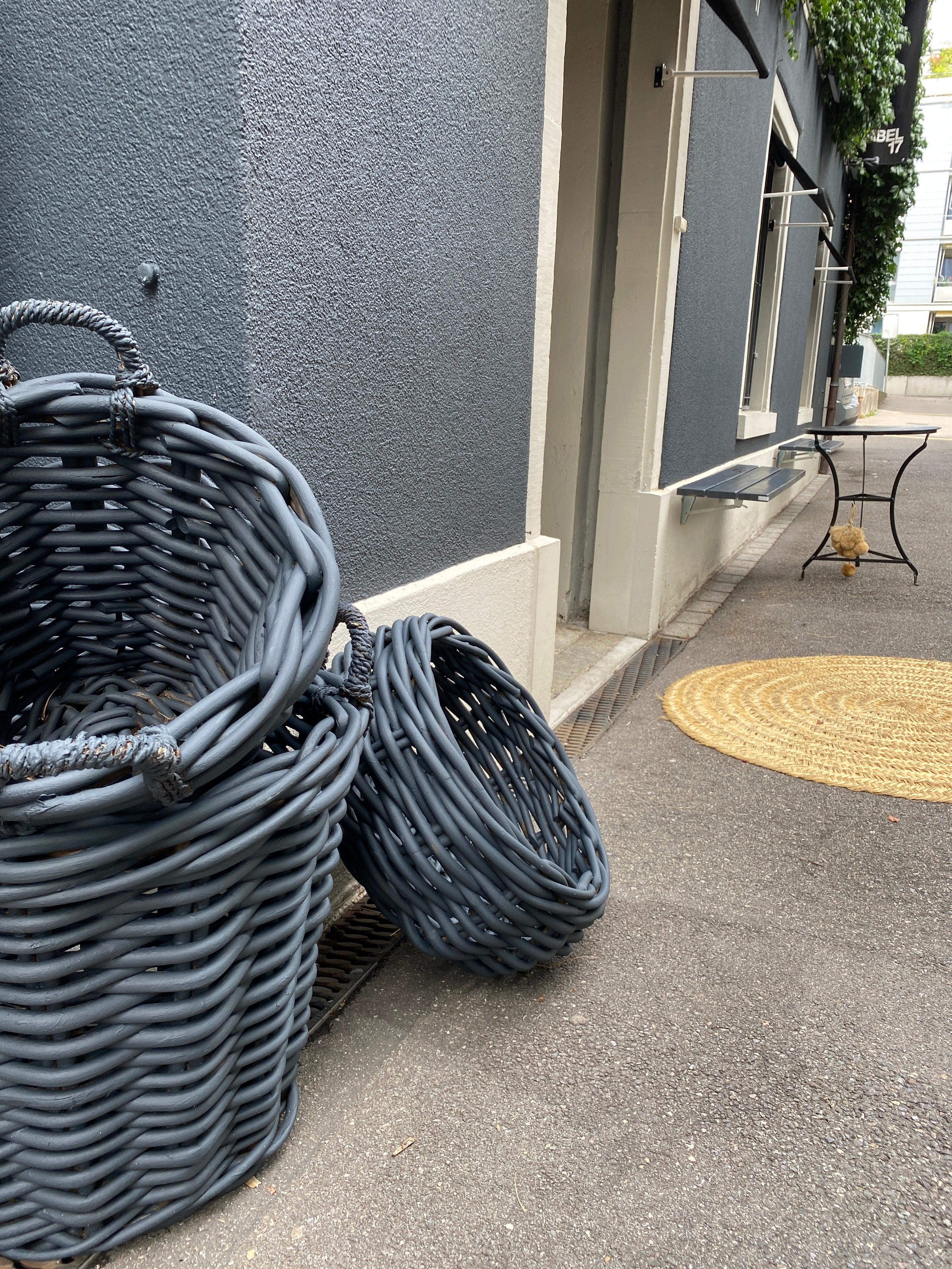 Pflanzenkorb XL aus Rattan mit Griffen - Label 17 New