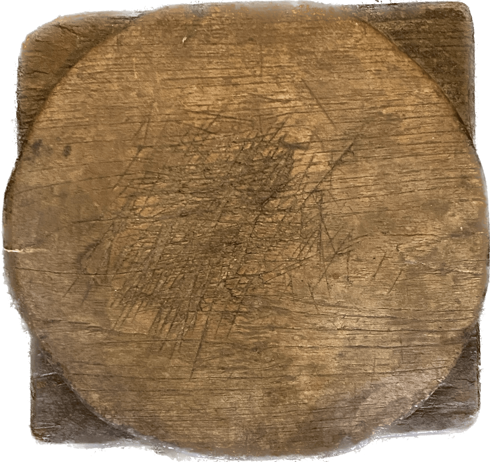 Holz-Servierplatte eckig, klein, antik - Label 17 New