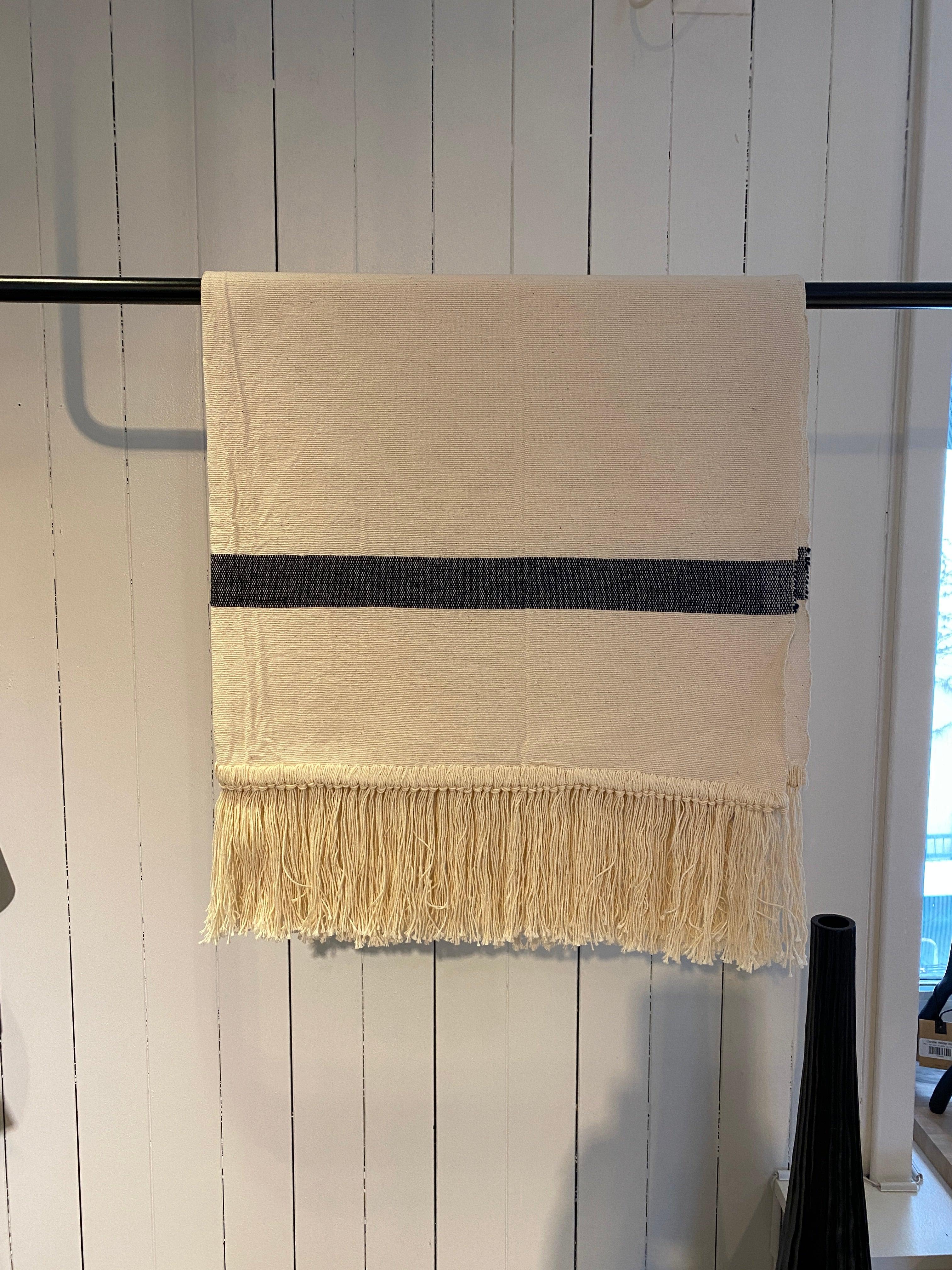 LABEL17 presents Cotton Plaid Stripe in creme, Handmade in Morocco