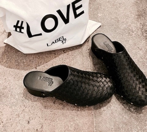LABEL17 Braided Clog ATHENA in Black Handmade in Greece