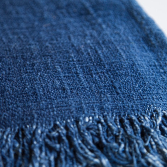Cotton Plaid Dip Dye Indigo