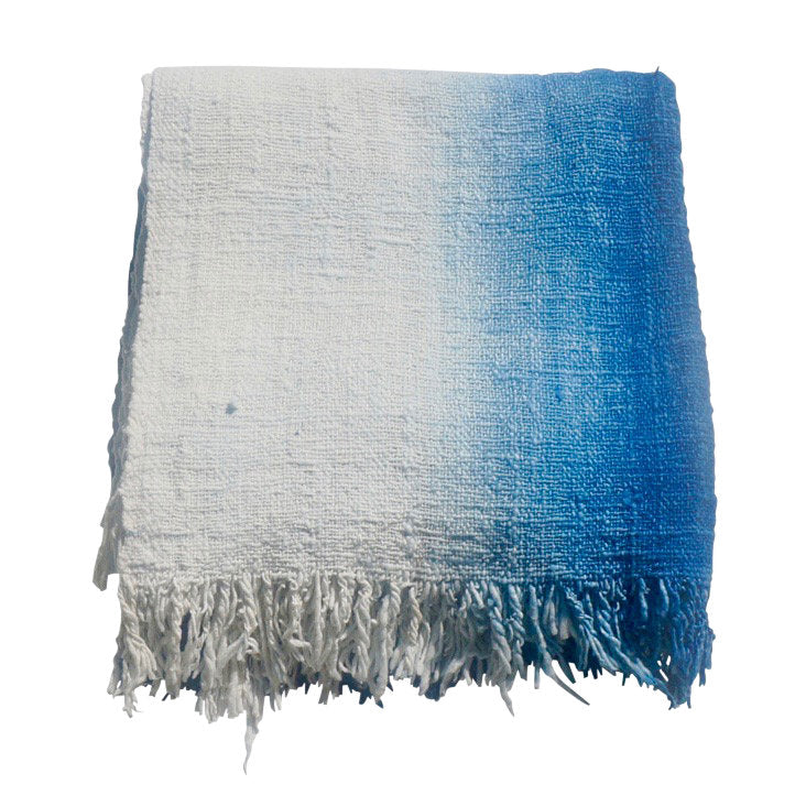 Cotton Plaid Dip Dye Indigo