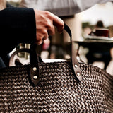 LABEL17 Handbag Tresse Black, made of supple Lamb-Nappaleather, hand-braided in Morocco