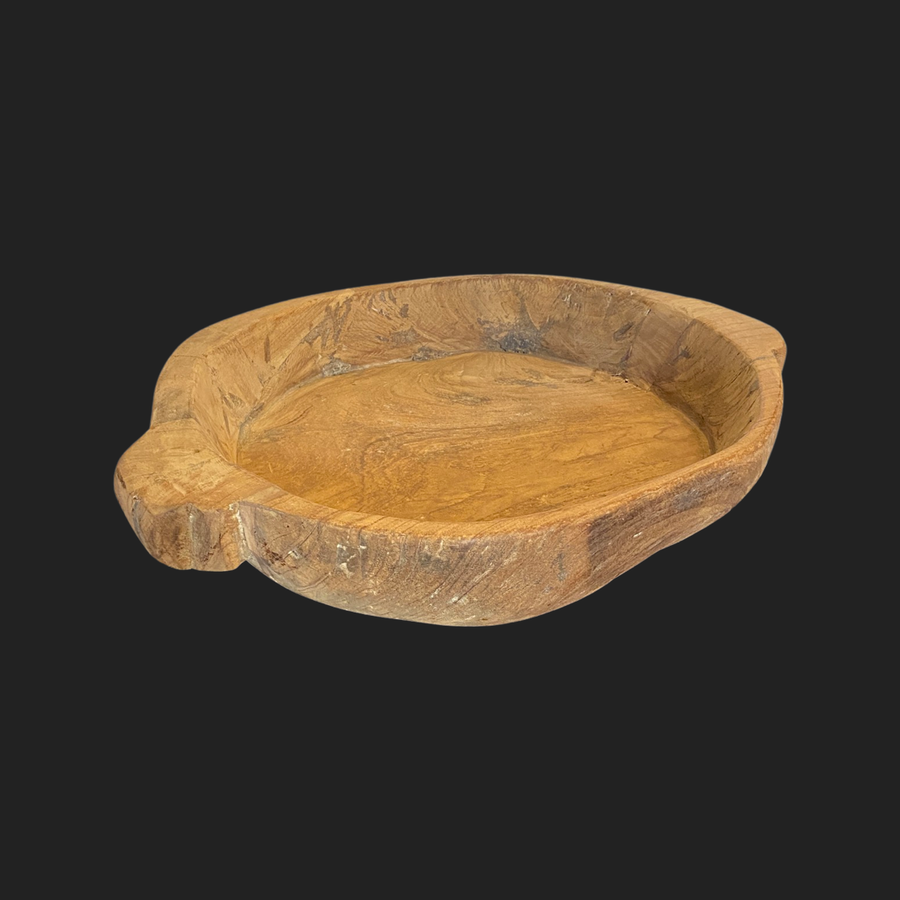 Round Wooden Bowl, antique, Medium
