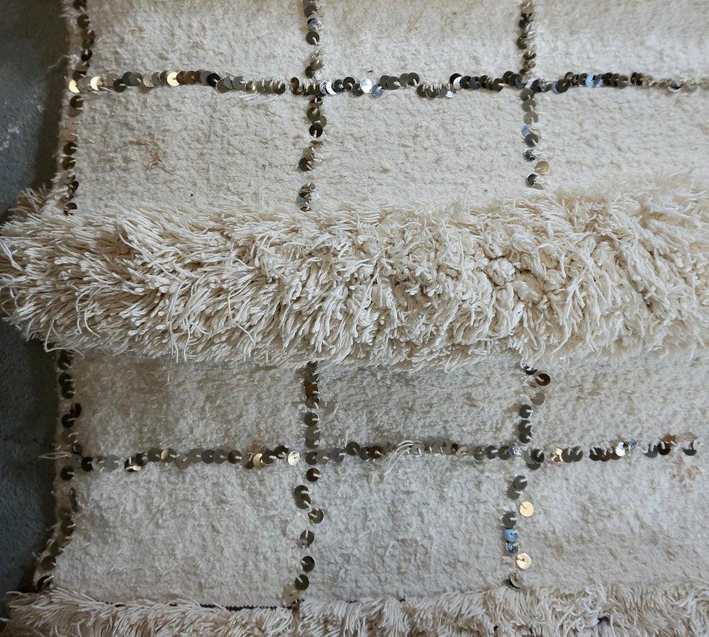 Vintage Moroccan Wedding Blanket - Square Sequins - Label 17 New