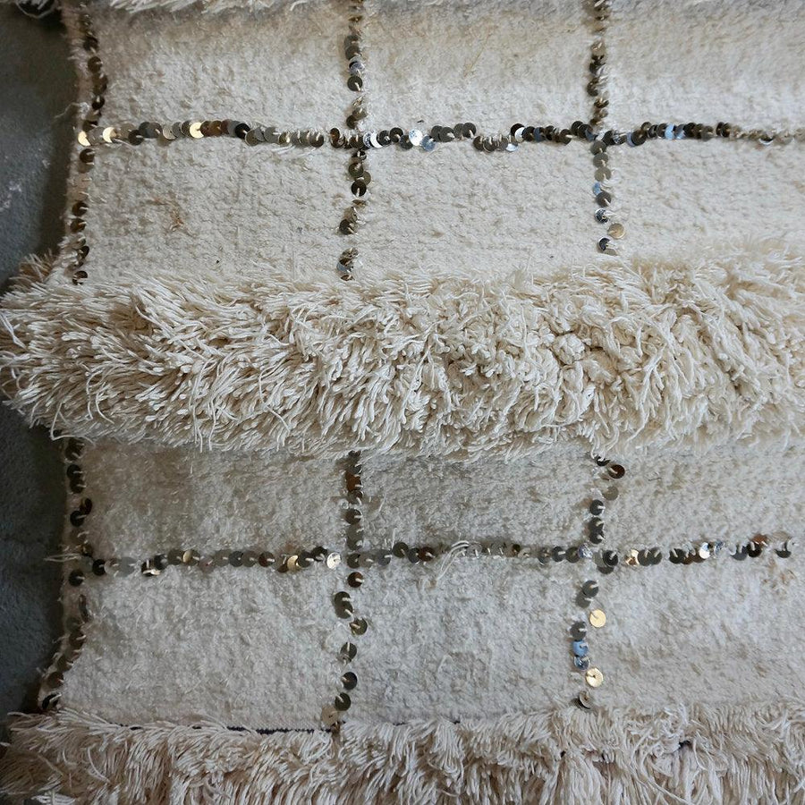 Vintage Moroccan Wedding Blanket - Square Sequins - Label 17 New