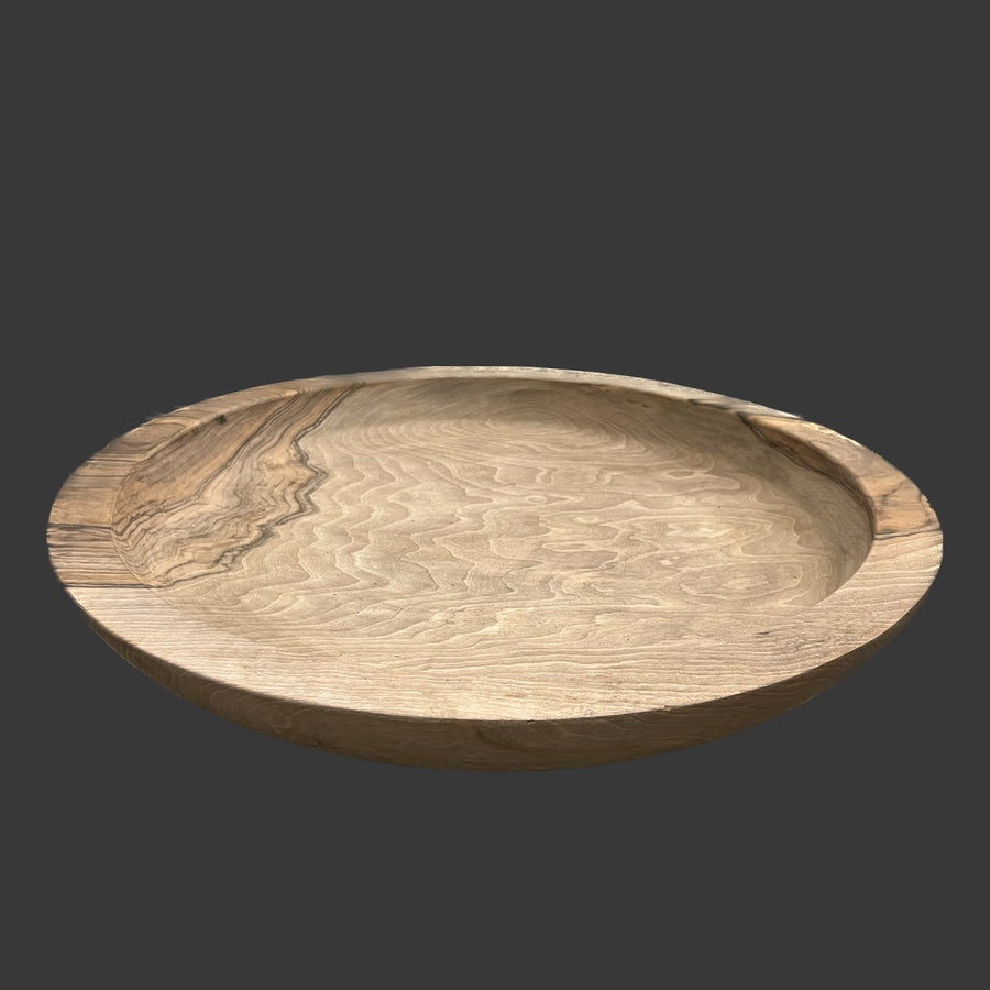 Walnut-Plate with rim, ø 50 cm