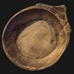 Round Wooden Bowl, antique, Large - Label 17 New