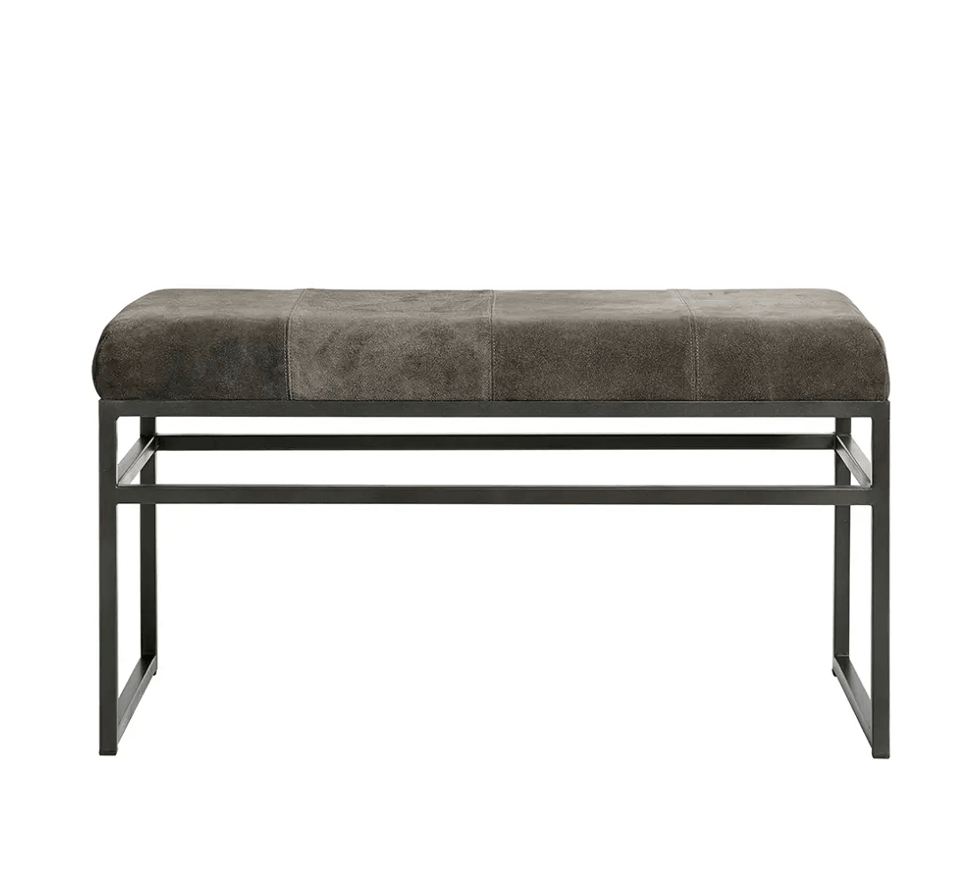 Bench Bronx Muubs, LABEL17, Eisengestell mit Lederbank