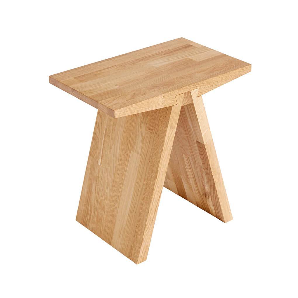Stool Angle Oak,White Oil, Muubs, LABEL17