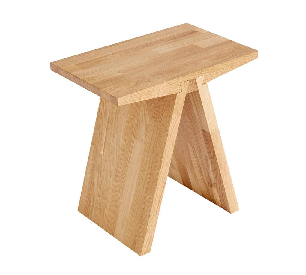 Stool Angle Oak,White Oil, Muubs, LABEL17