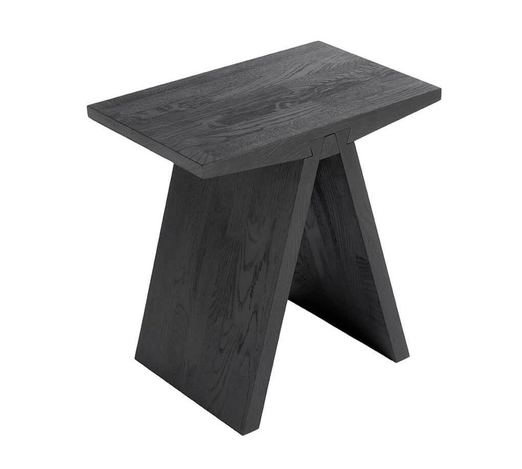 Stool Angle Oak,Black, Muubs, LABEL17