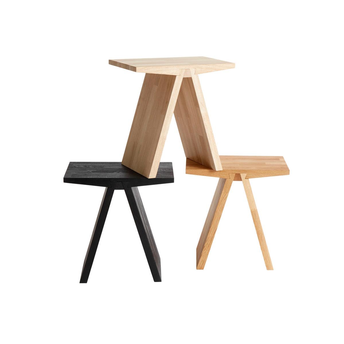 Stool Angle Oak,White Oil, Muubs, LABEL17